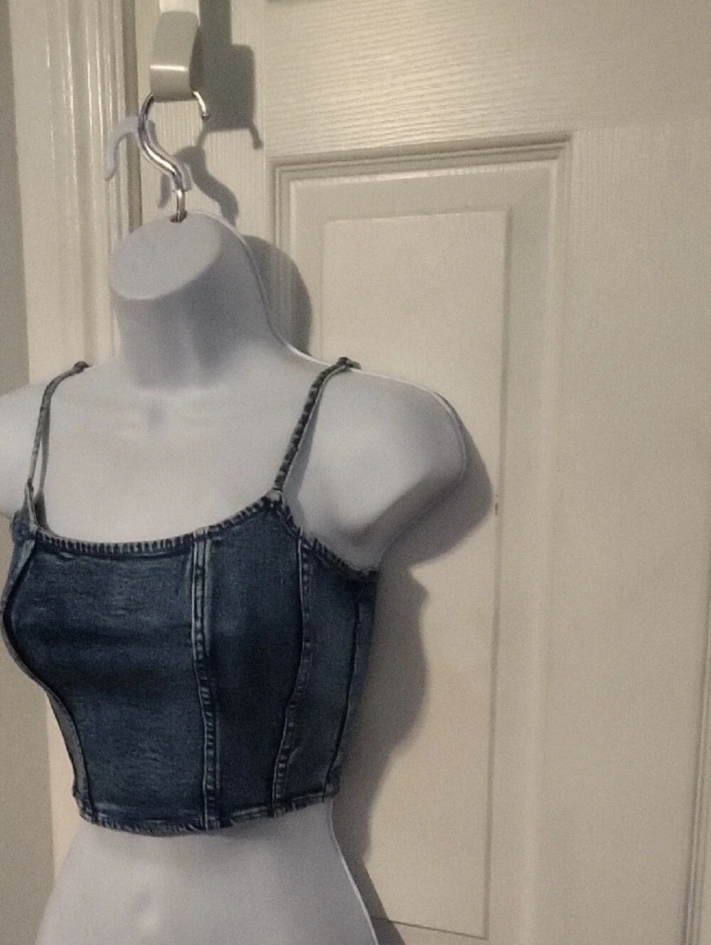 NWT American Eagle Corset Style Denim Crop Top